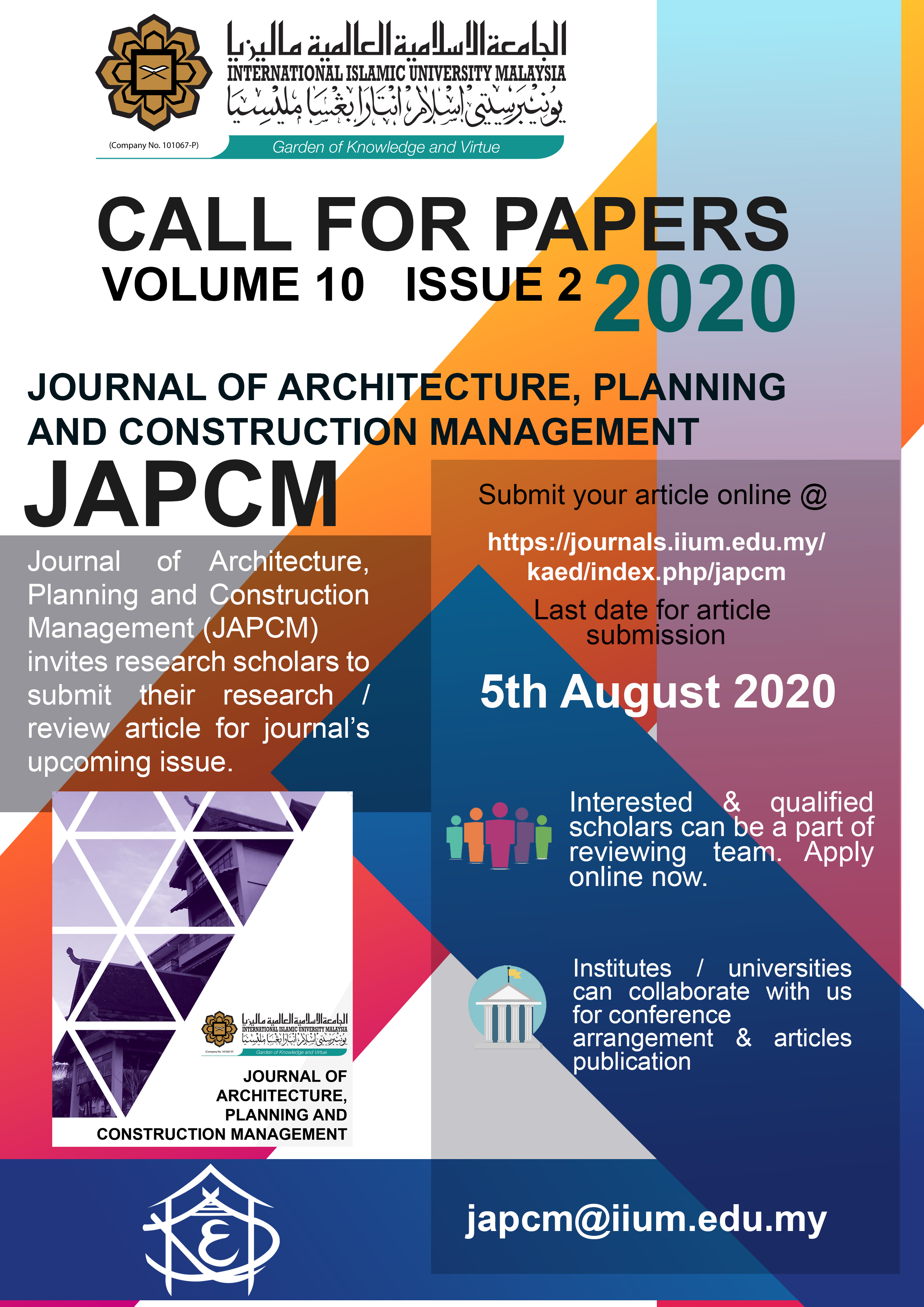 Call for Papers Volume 10, Issue 2, 2020